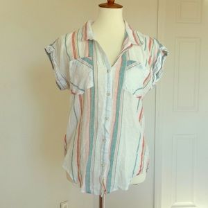 Thread & Supply linen blend blouse, 55% linen, S